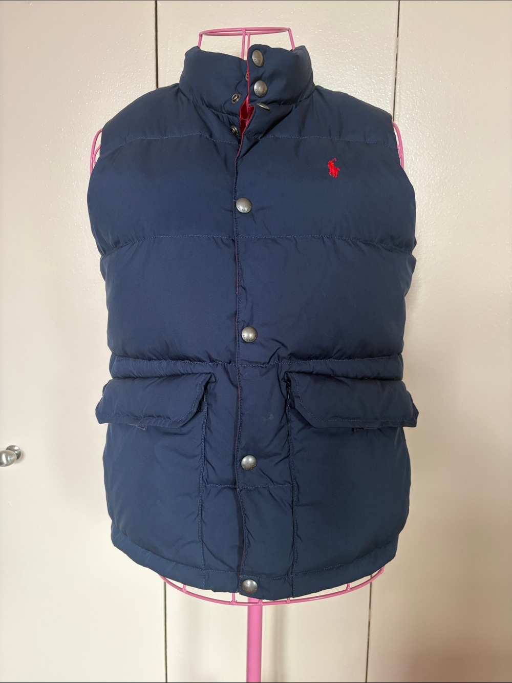 Polo by Ralph Lauren Navy Puffer Vest with Red Polo Pony